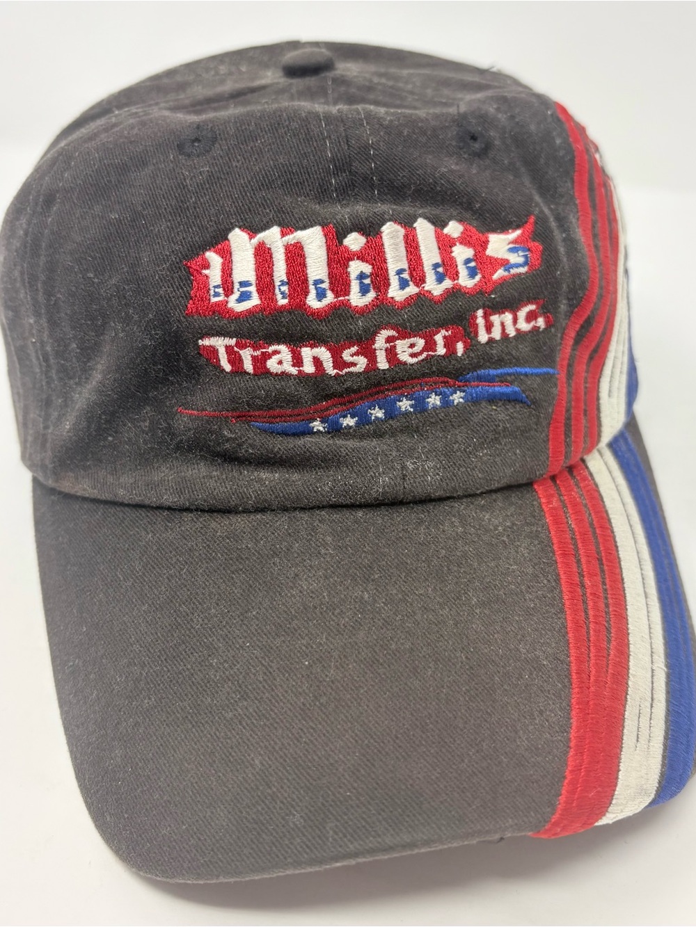 Vintage Millis Transfer Inc Strapback Hat Embroidered Lets Roll Red White Blue